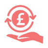 Money over hand icon | CarMoney.co.uk